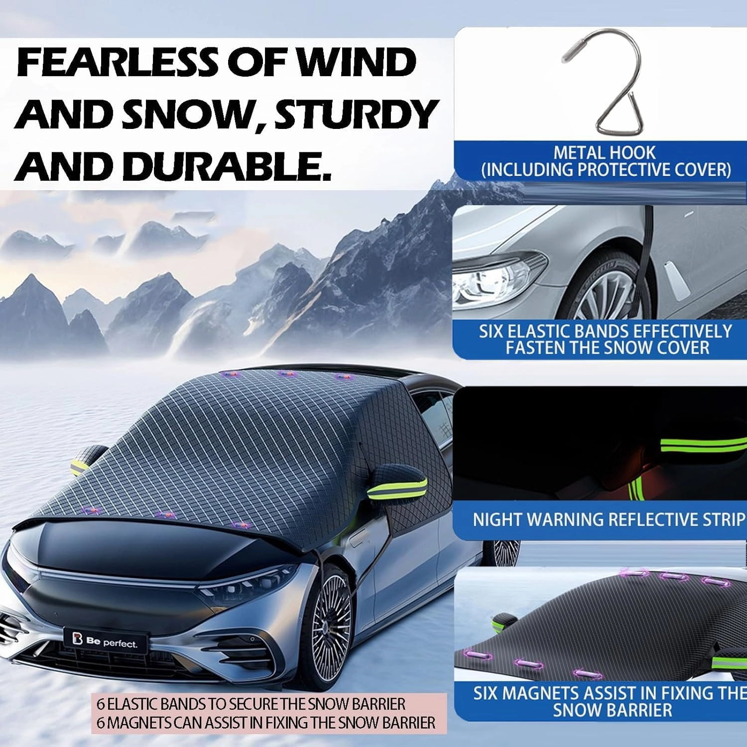 Car Windshield Cover for Mazda Biante 2008-2018,Snow UV Ice Protection,Frost Guard Pefect Fit for Cars in All Weather,B