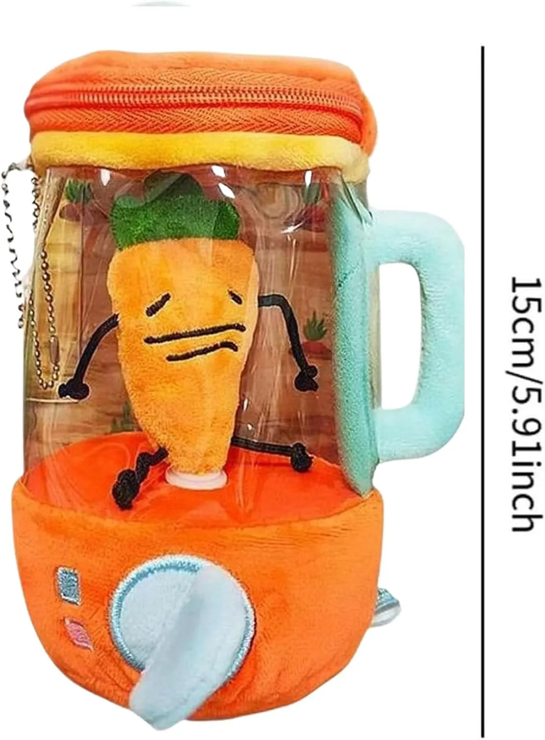 Carrot Blender Plush Toy with Spinning Carrot – Funny Carrots in Blender Plush for Play or Gift (Strawberries)