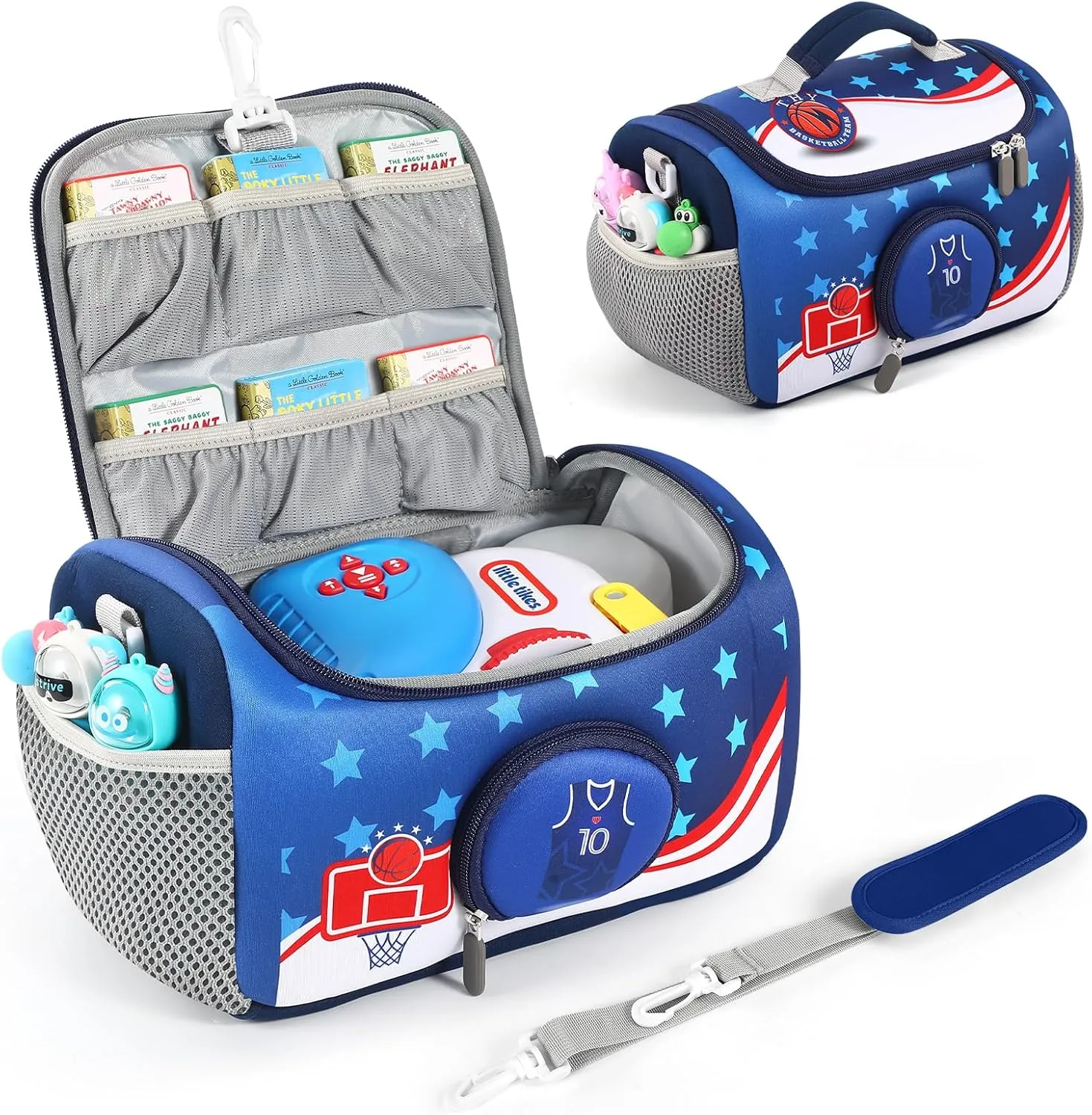 Carrying Case Compatible with Little Tikes for Story Dream Machine Books Starter Set, Storage Carrier Bag for Little Tikes for Storytime Audio Play Real for Littles Character Collection (Sky)