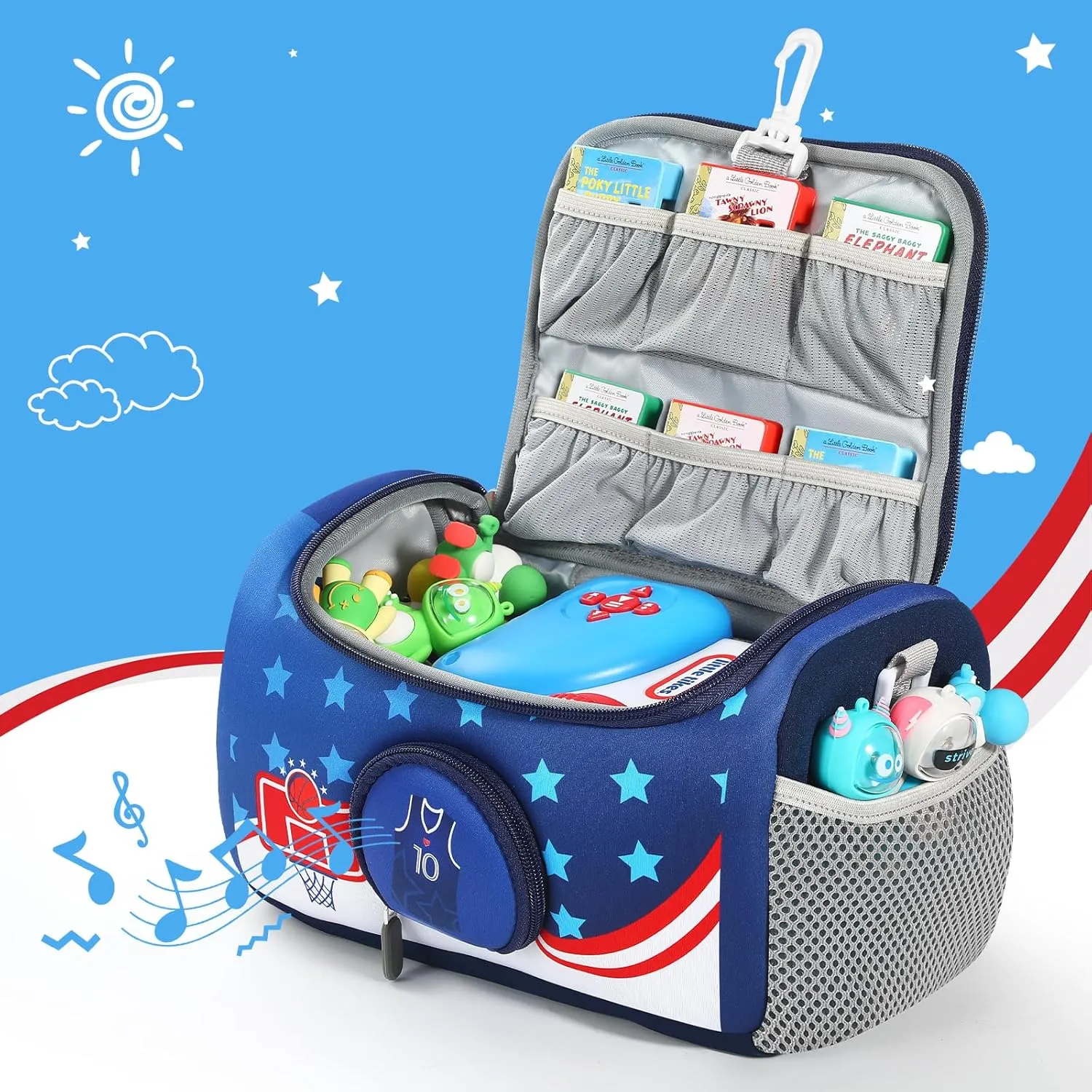 Carrying Case Compatible with Little Tikes for Story Dream Machine Books Starter Set, Storage Carrier Bag for Little Tikes for Storytime Audio Play Real for Littles Character Collection (Sky)