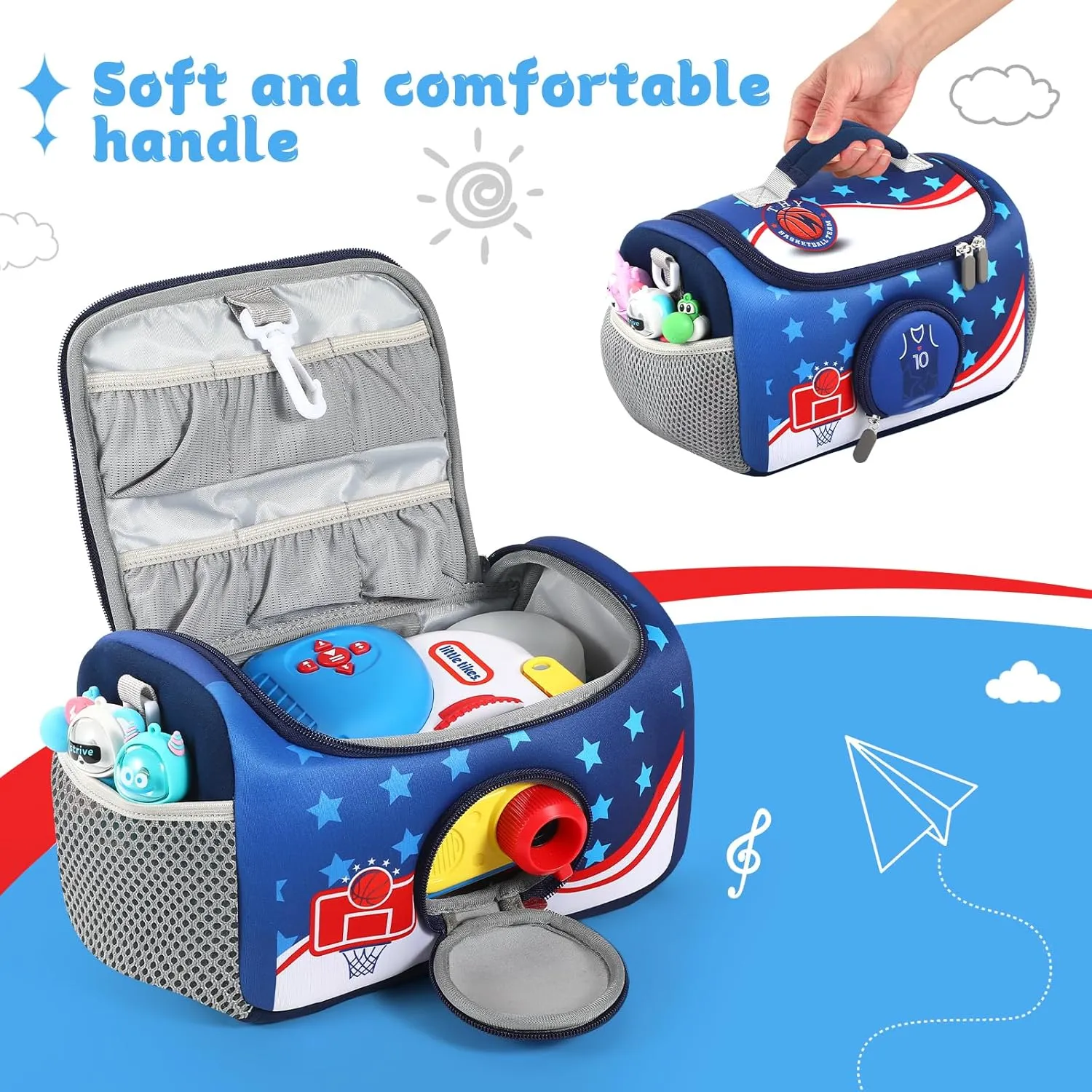 Carrying Case Compatible with Little Tikes for Story Dream Machine Books Starter Set, Storage Carrier Bag for Little Tikes for Storytime Audio Play Real for Littles Character Collection (Sky)