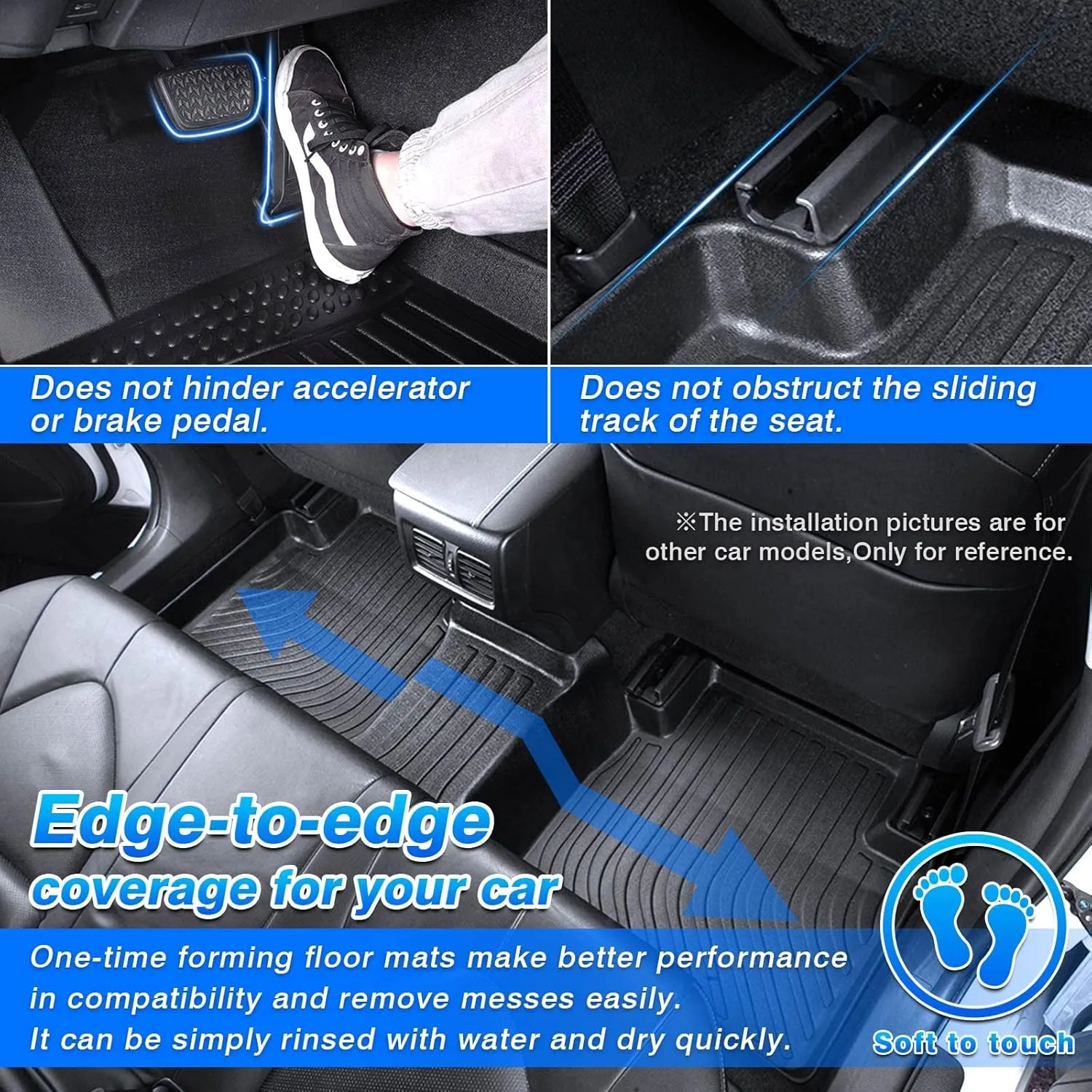 Cartist Floor Mats Fit for Hyundai Tucson NX4 Hybrid 2022 2023 2024 2025 (Not Plug in) 1st & 2nd Row All Weather Floor Liner for Tucson Accessories TPE Heavy Duty