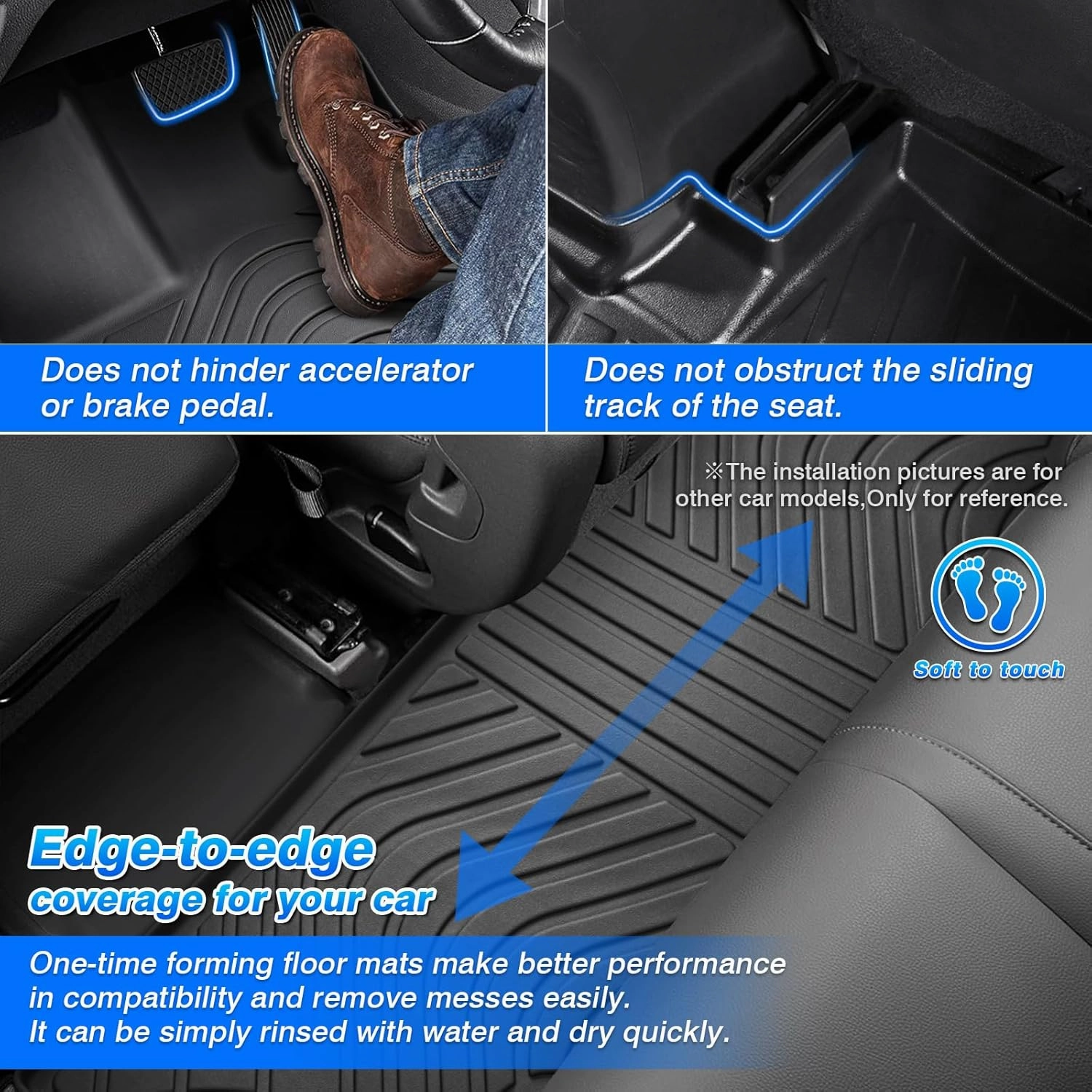 Cartist Floor Mats & Cargo Liner Custom Fit for Toyota Highlander 2020-2024 2025 7-Seater (NOT for Hybrid) All Weather Cargo Liners for Highlander Accessories Carpet Protection TPE Odorless
