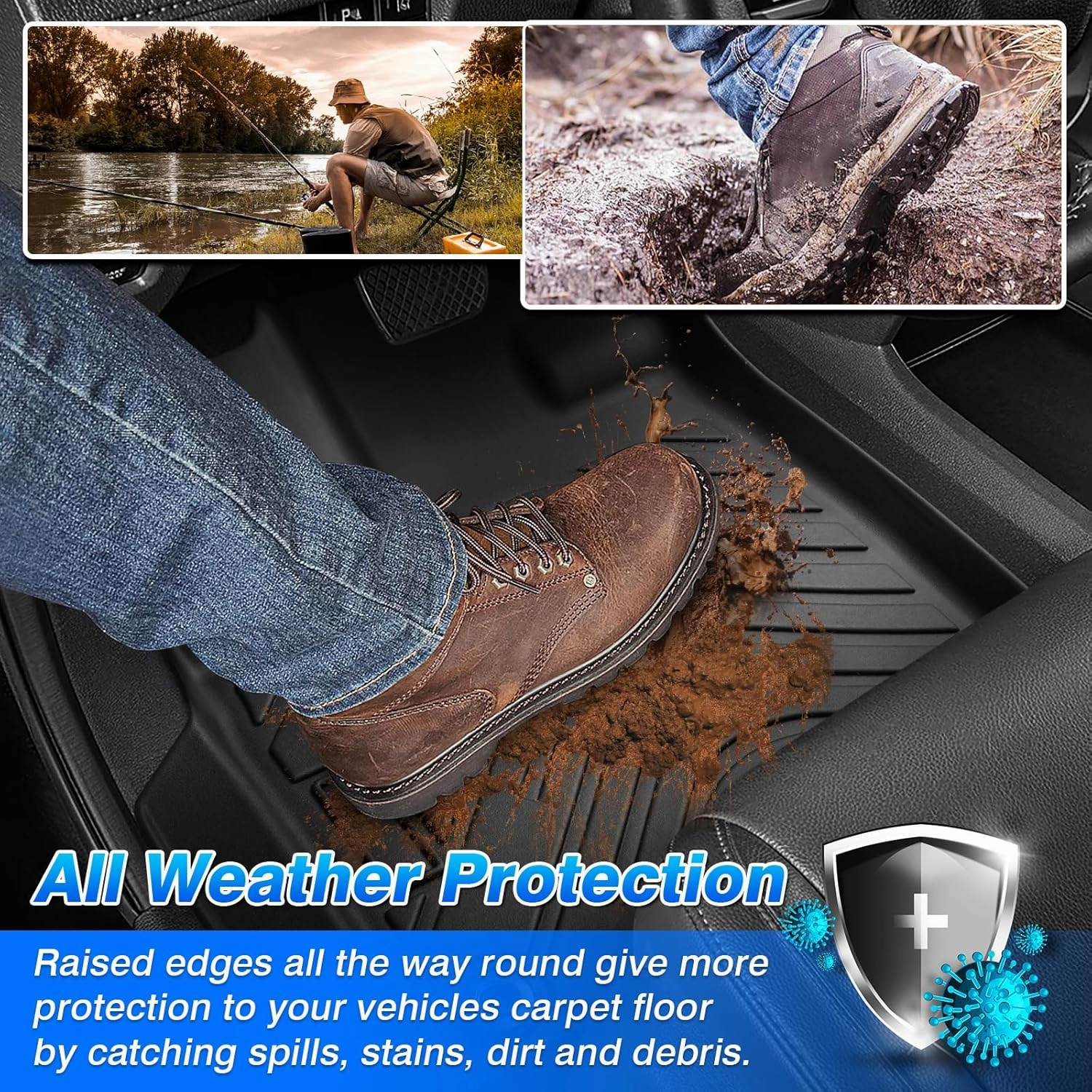 Cartist Floor Mats & Cargo Liner Custom Fit for Toyota Highlander 2020-2024 2025 7-Seater (NOT for Hybrid) All Weather Cargo Liners for Highlander Accessories Carpet Protection TPE Odorless