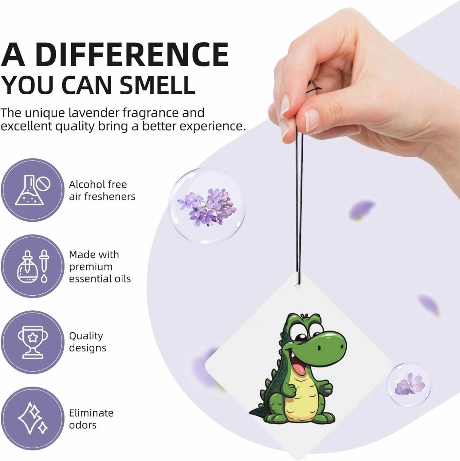 Cartoon funny crocodile Print Car Air Fresheners 6 Pcs Car Aromatherapy Tablets Hanging Air Freshener Wardrobe Pendant Fragrance Scented Cards for Rearview Mirror Bedroom Car Interior Decor
