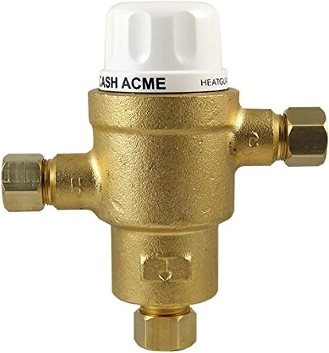 Cash Acme 3/8 Inch HG145 Thermostatic Mixing Valve with Compression Connections and Integral Checks, Brass Plumbing Fitting, 24524