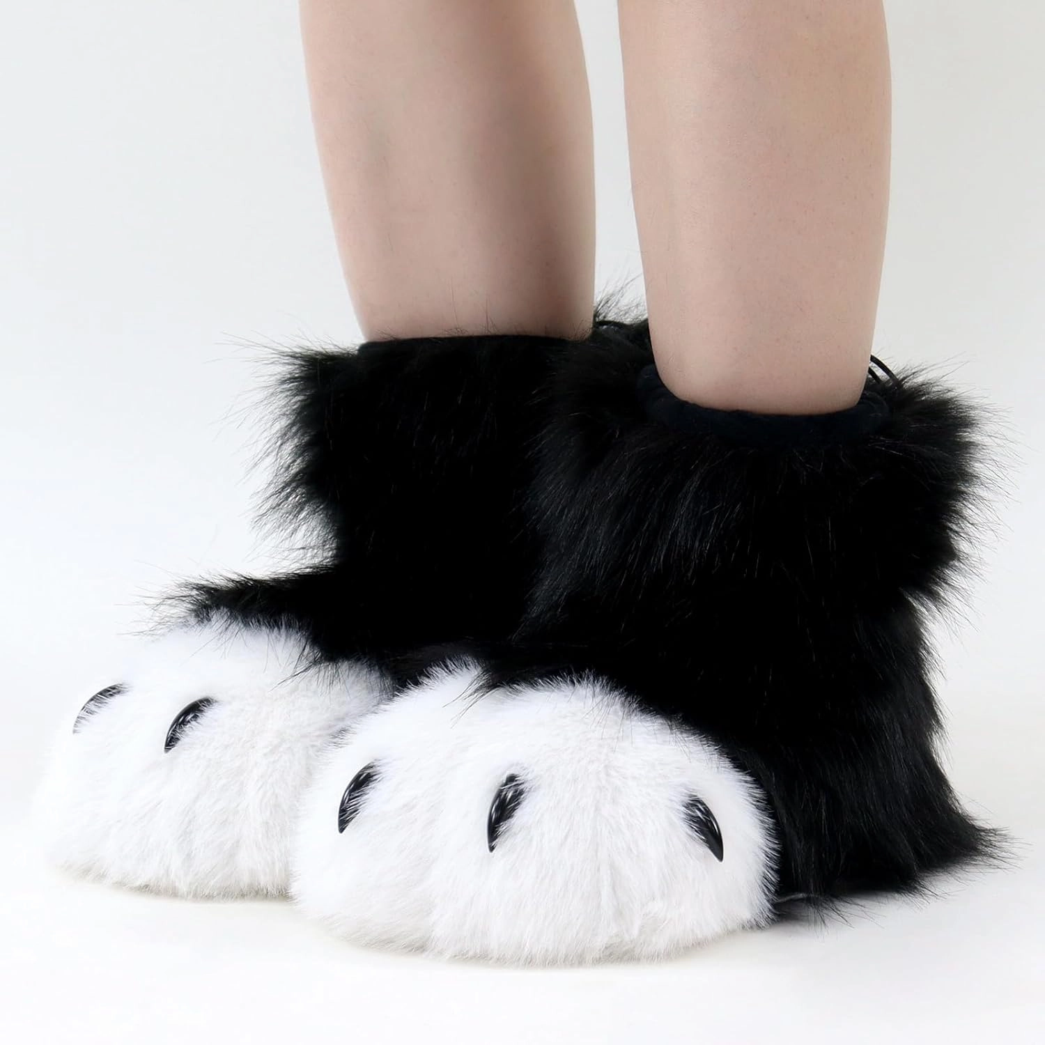 Cat Paw Mittens Gloves Furry Shoes Fursuit Animal Head Mask Halloween Masquerade Cosplay Costume Accessories Set