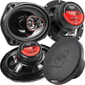 Cerwin Vega HED Series 6.5" 3-Way Coaxial Car Speakers, 4Ω, 60W RMS/340W MAX Power, Superior Car Audio System, Durable Steel Frame, Graphite Cone, PEI Tweeter for Enhanced Car Speaker
