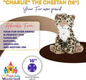 Charlie The Cheetah – Plush Toy, Ultra-Soft Stuffed Animal for Kids & Collectors, 16-Inch