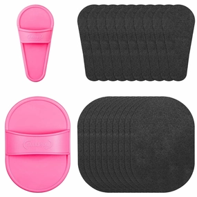 Chengu 202 Pcs Hair Removal Pad Sets Smooth Away Hair Removal Kit 2 Sizes Skin Pad and 200 Pcs Exfoliation Fine Sandpaper for Women Skin Care