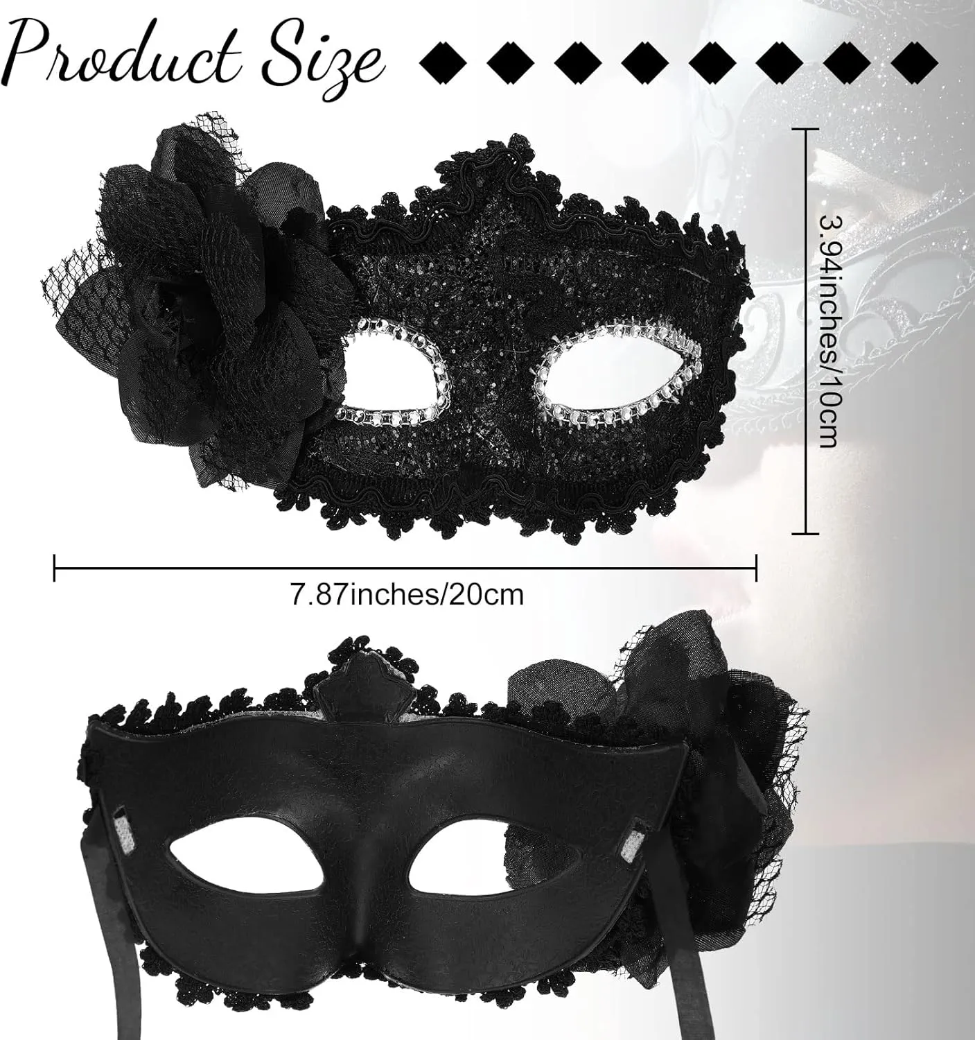 Chivao 12 Pieces Masquerade Mask Women Venetian Ball Prom Half Vintage Masks for Mardi Gras Carnival Fancy Dress Party