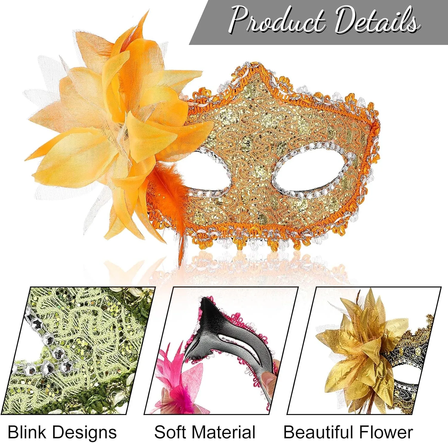 Chivao 12 Pieces Masquerade Mask Women Venetian Ball Prom Half Vintage Masks for Mardi Gras Carnival Fancy Dress Party