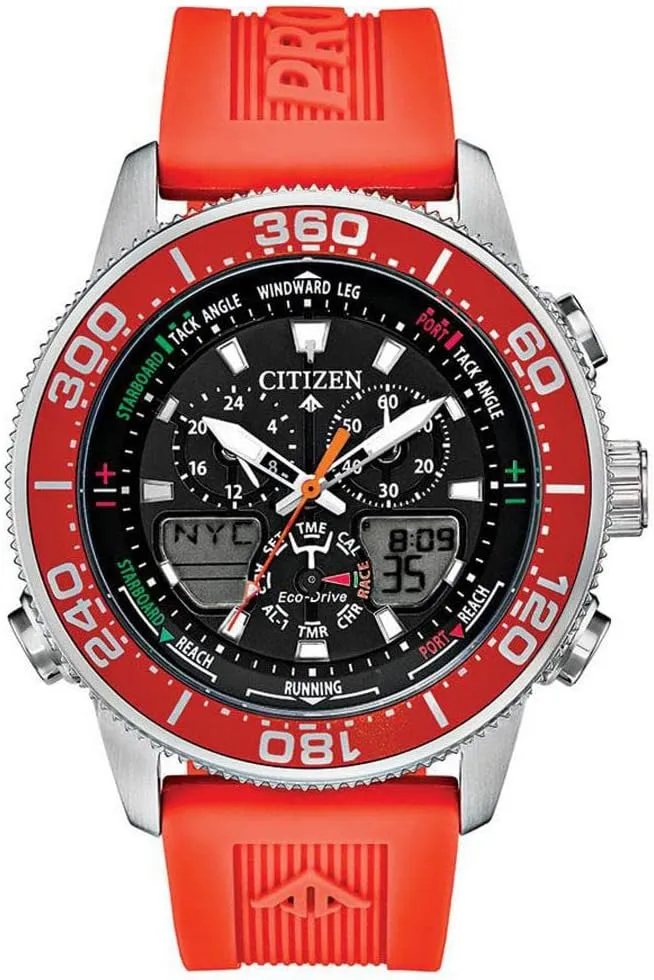 Citizen Men's Promaster Sailhawk Eco-Drive Watch, Yacht Racing Timer, Chronograph, Polyurethane Strap, Dual-Time, Analog/ Digital Times, Luminous Hands and Markers