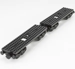 City Train Track Base Set (2Pcs) - Modification Accessories, Compatible with City & Technic Train Building Blocks, ABS Plastic