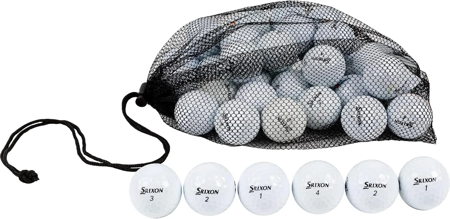 Clean Green Golf Balls 12-48 Recycled Used Srixon Q-Star Golf Ball Mix - Good Condition Graded Srixon Golf Balls - includes GolfBalls and Mesh Carrying Bag