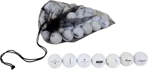 Clean Green Golf Balls - 48 Recycled Used Golf Balls in Good Condition - Great for Practice - Includes Reusable Mesh Carrying Bag