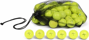 Clean Green Golf Balls 12-48 Recycled Yellow Used for Titleist Prov1x, AVX Golf Ball Mix - Good Condition Graded Balls - Includes GolfBalls and Mesh Carrying Bag