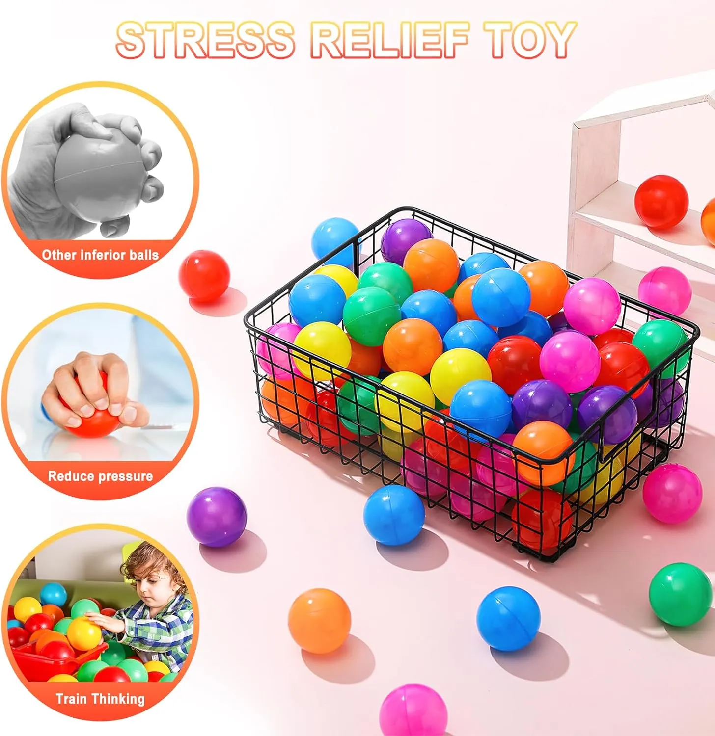 Clear Ball Pit Balls - Crush Proof Plastic Toy Balls for Boys and Girls