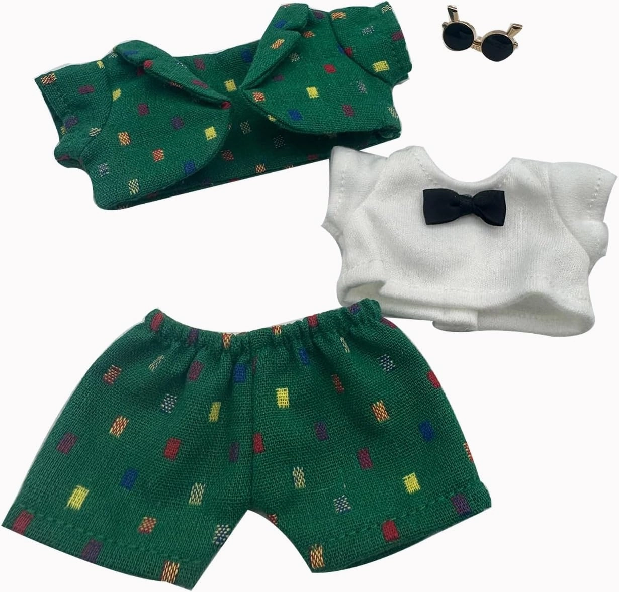 Clothes for Labubus Doll Cute Outfits for LaBubus Keychain Dolls,Kawaii Dress Up Clothing for 17cm Labubus Doll for Birthday Gifts (No Doll)(Dark Green)