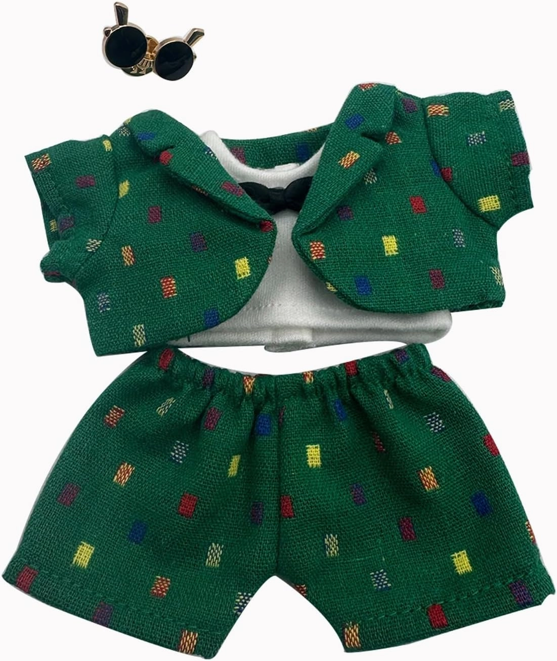 Clothes for Labubus Doll Cute Outfits for LaBubus Keychain Dolls,Kawaii Dress Up Clothing for 17cm Labubus Doll for Birthday Gifts (No Doll)(Dark Green)