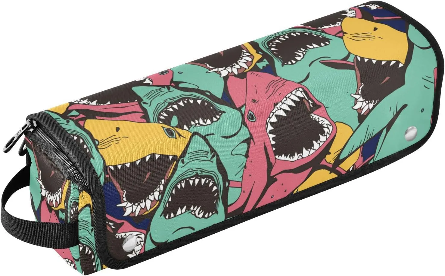 Colored Angry Shark Hair Tools Travel Bag for Women Hair Care Accessories Storage Bag Travel Essentials