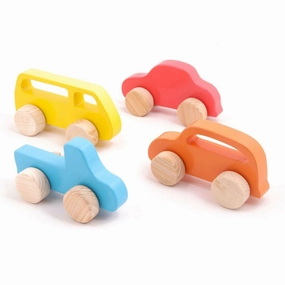 Combo - Wooden Push Toy - Taxi, Truck,van and car (4 Pieces)