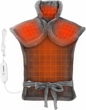 Comfier Heating Pad for Back Pain Relief, FSA HSA Eligible, Fast Heating Pad for Neck and Shoulders, Electric Heated Wrap, 3 Heat Levels & 90-Mins Auto Shut Off, Birthday Gifts for Mom Dad Women Men