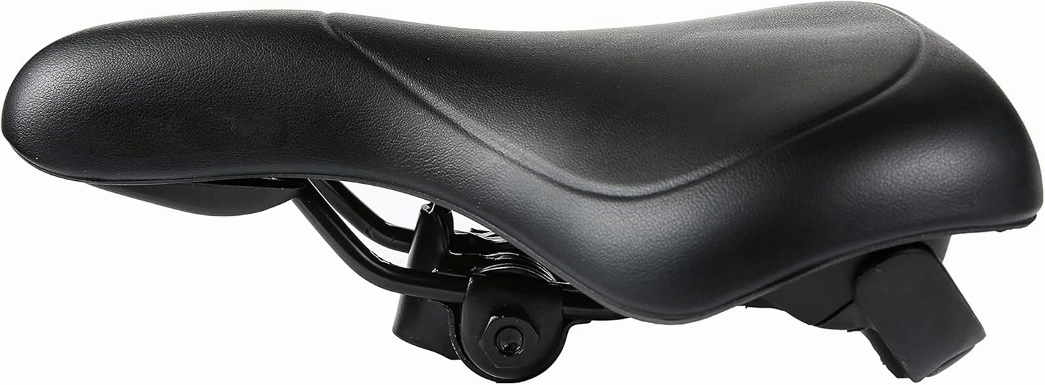 Comfortable Bike Saddles Extra Wide and Thick Bicycle Seat Integrated Molding Anti-Rain (8038-Black)