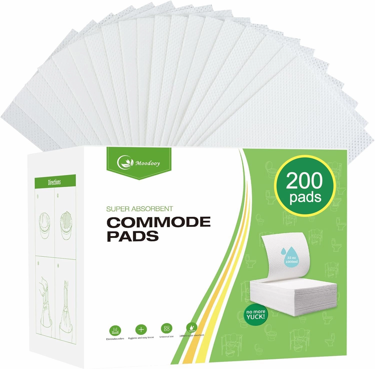 Commode Absorbent Pads, Bedside Toilet Absorbent Pads, Portable Toilet Absorbent Pads, Toilet seat Riser Absorbent Pads,Travel Toilet Absorbent Pads, Folding Portable Toilet Absorbent Pads