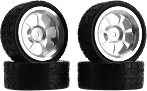 Compatible with 144001 for A959 A959-B 124019 124018 65mm Metal Wheel Rim Rubber Tires Tyres RC Car Upgrades Parts Accessories RC Wheel Tires