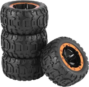 Compatible with HBX 16889 M16038 1/16 RC Car Vehicles Spare Parts 4PCS Tires Wheels Rims Remote Control Cars Accessories RC Wheel Tires