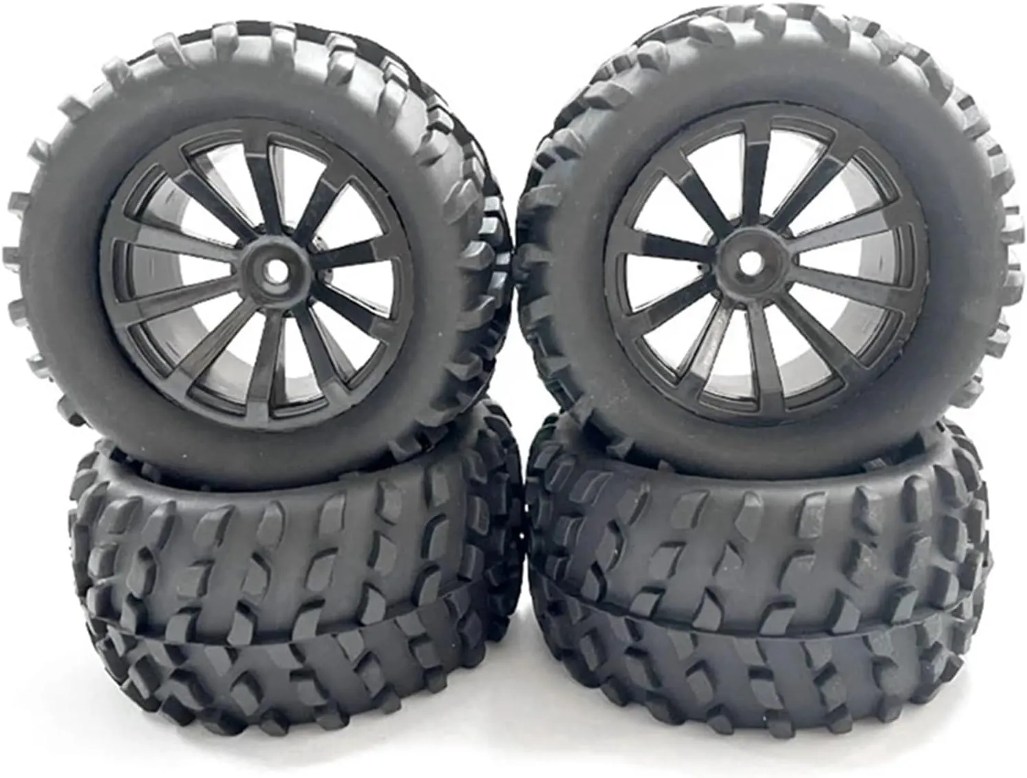 Compatible with MJX H16 16207 16208 162010 for HBX 16889 SG1601 for SCY 16101 1/16 RC Car Parts 4 Pcs Rubber Wheel Tire 82Mm 12Mm Hex RC Wheel Tires
