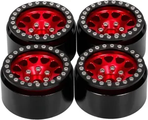 Compatible with Traxxas for Hsp for for Tamiya for Axial for HPI 4PCS Metal 1.9 Beadlock Wheel Rim Hub 1/10 RC Car Spare Part RC Wheel Tires(Color1)