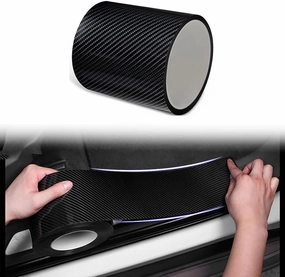 Compatible with Audi A6 C9 C8 C7 C6 C5 C4, 3M Long Car Door Sill Protective Film, Door Edge Anti-Scratch Strip Self-Adhesive Tape Sticker Auto Parts,Carbon Fiber Texture-3CM Wide