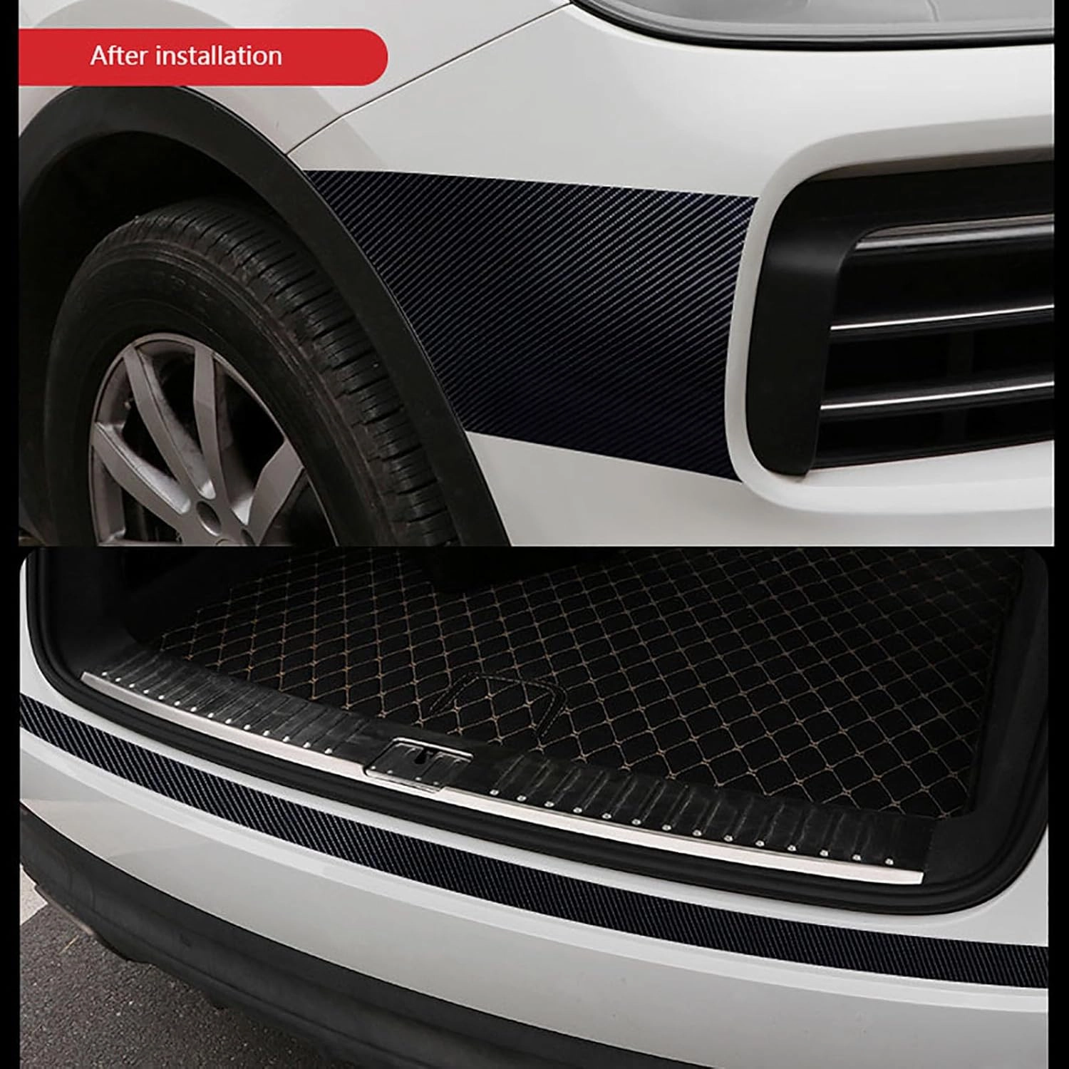 Compatible with Audi A6 C9 C8 C7 C6 C5 C4, 3M Long Car Door Sill Protective Film, Door Edge Anti-Scratch Strip Self-Adhesive Tape Sticker Auto Parts,Carbon Fiber Texture-3CM Wide