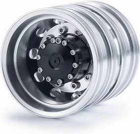 Compatible with Tamiya Rear Wheel Rim Aluminum Alloy 10 Spokes Wheel Hub for 1/14 RC Trailer Tractor Truck Car Wheels Tires Upgrade Part RC Wheel Tires(1pcs)