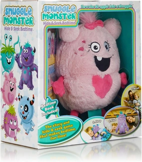 Continuum Games Snuggle Monster - Hide and Seek Bedtime Plush Toy and Book - Pink