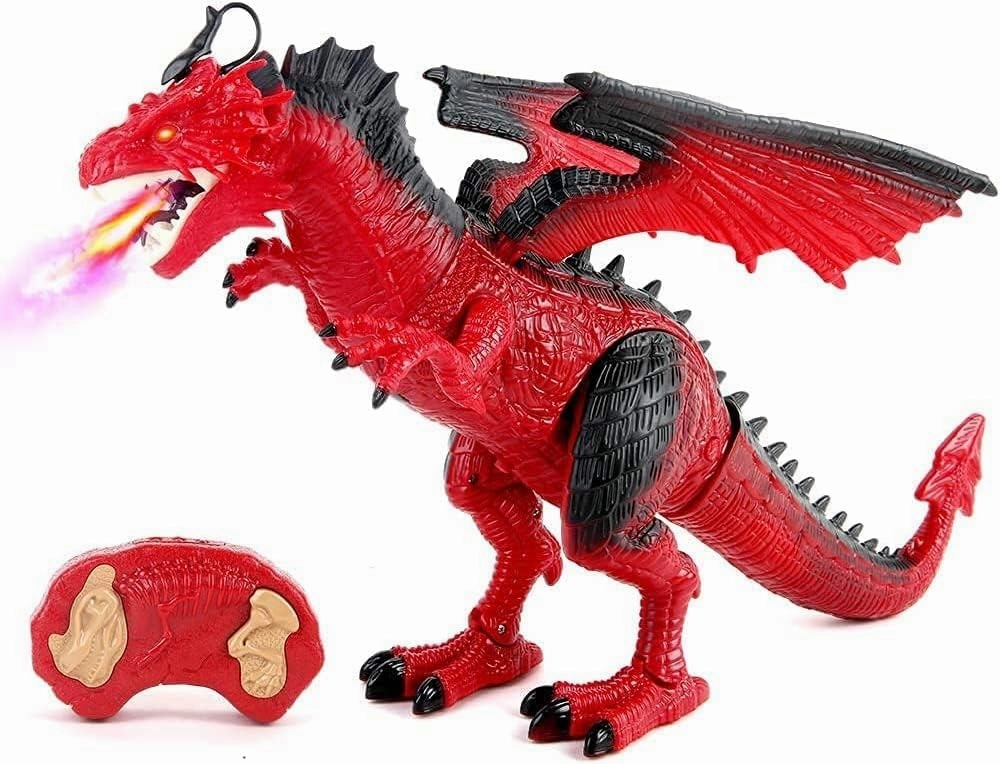Contixo DR3 Remote Control Dragon Dinosaur Toys, Walking Robot Dinosaur Toy with Light Up Roaring & Spraying Effect, 2.4GHz Simulation RC Toys for Kids 4 5 6 7 8-12 Years Old Boys Girls Kids