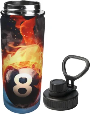 Cool Snooker Ball 18 OZ Insulated Stainless Steel Bottles, Sports Water Tumbler with Lid Unisex Insulated Water Cup for Outdoor Sports Hiking Cycling﻿