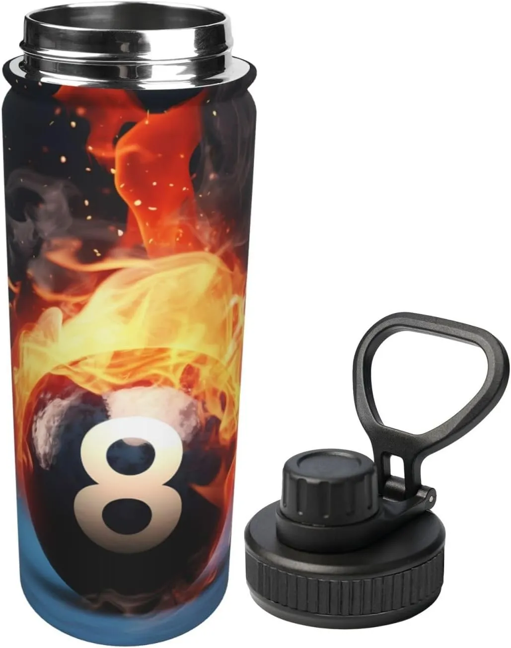 Cool Snooker Ball 18 OZ Insulated Stainless Steel Bottles, Sports Water Tumbler with Lid Unisex Insulated Water Cup for Outdoor Sports Hiking Cycling﻿