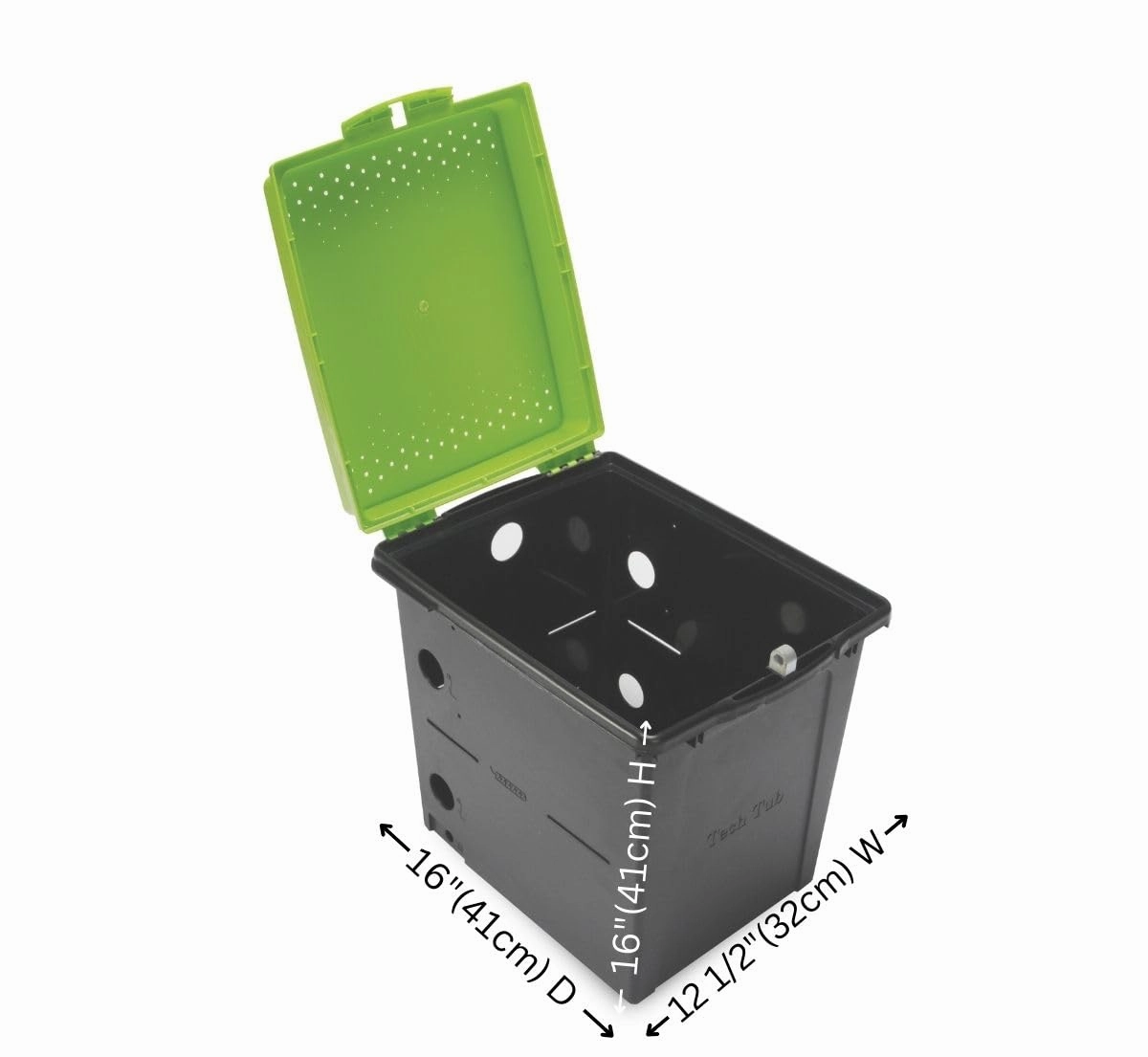 Copernicus Original Tech Tub Base Model, Compact Lockable Classroom Box for Mobile Devices, Green/Black
