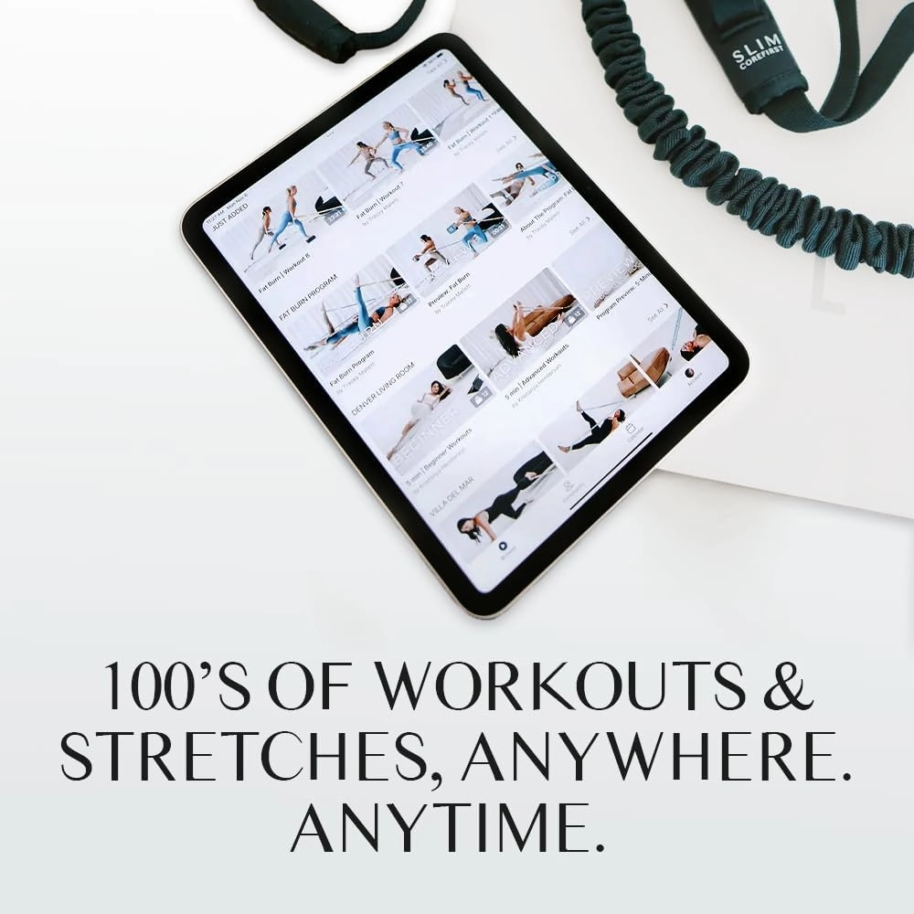 COREFIRST Premium Resistance Pilates System - Reformer Style PilatesPremium Resistance Bands Set Lightweight Portable Pilates for HomeApp Workouts for All Levels