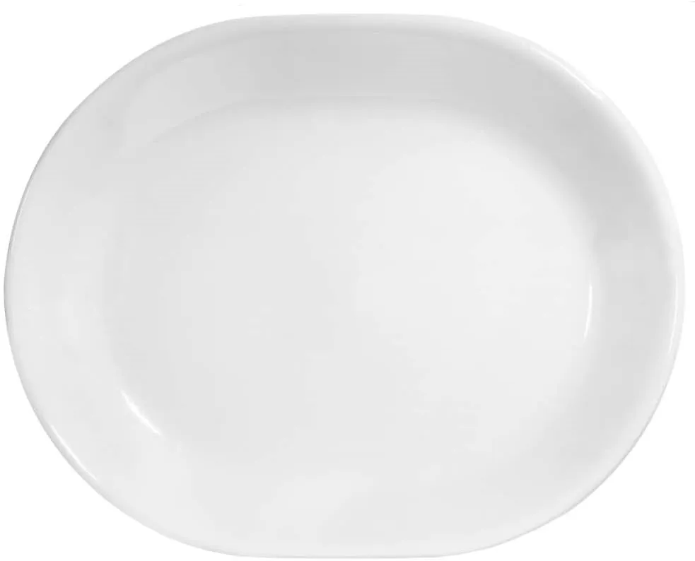 Corelle Vitrelle 38-Piece Service for 12 Dinnerware Set, Triple Layer Glass and Chip Resistant, Lightweight Round Plates and Bowls Set, Winter Frost White