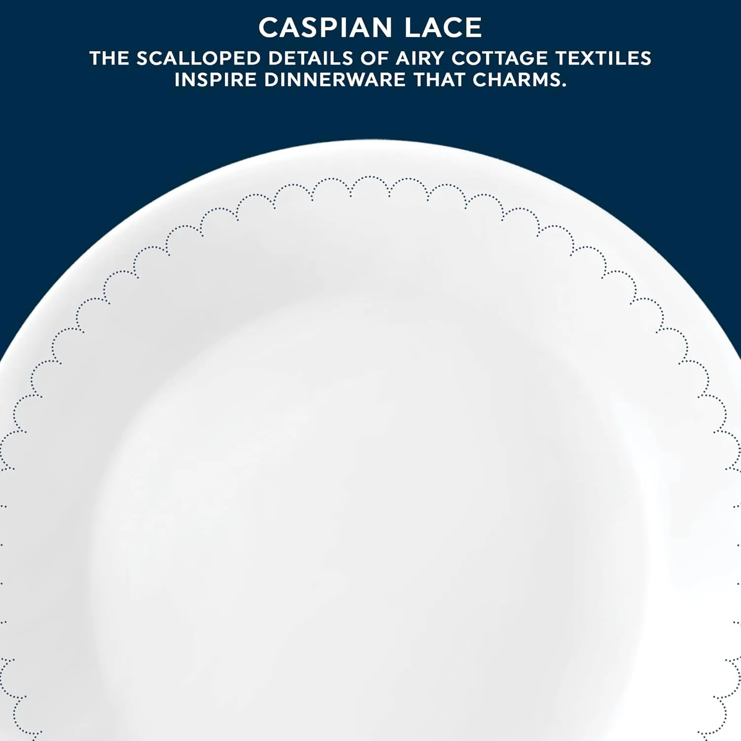 Corelle Vitrelle 6.75" Salad Appetizer Plate Set, Triple Layer Glass and Chip Resistant, Lightweight Round Plates, 6-Piece Caspian