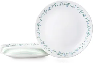Corelle Vitrelle 8-Piece Dinner Plates Set, Triple Layer Glass and Chip Resistant, Lightweight Round , Country Cottage