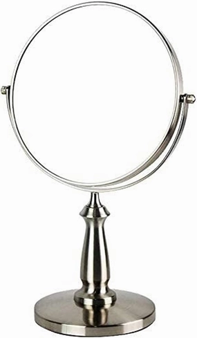 Cosmetic Mirror Makeup Mirror,Desktop Mirror Double-Sided Enlargement Make-up Mirror European Retro Stainless Steel Color Mirror Countertop Mirror Little Mirror