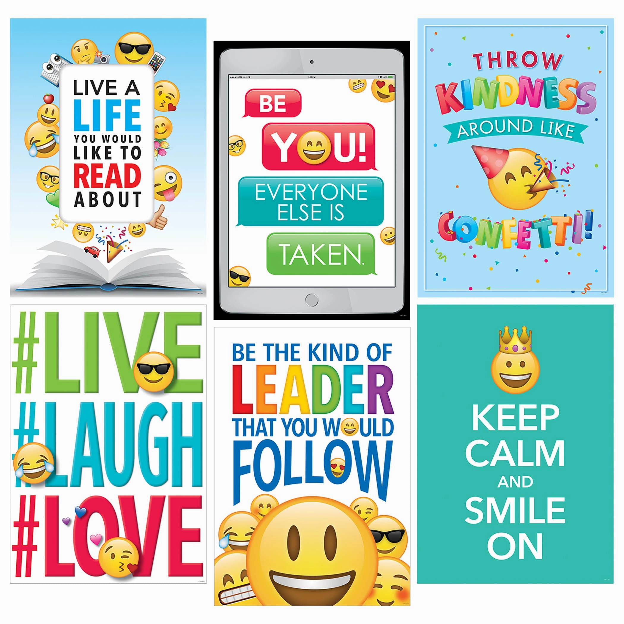 Creative Teaching Press Emoji Fun Inspire U Poster 6-Pack (discontinued)