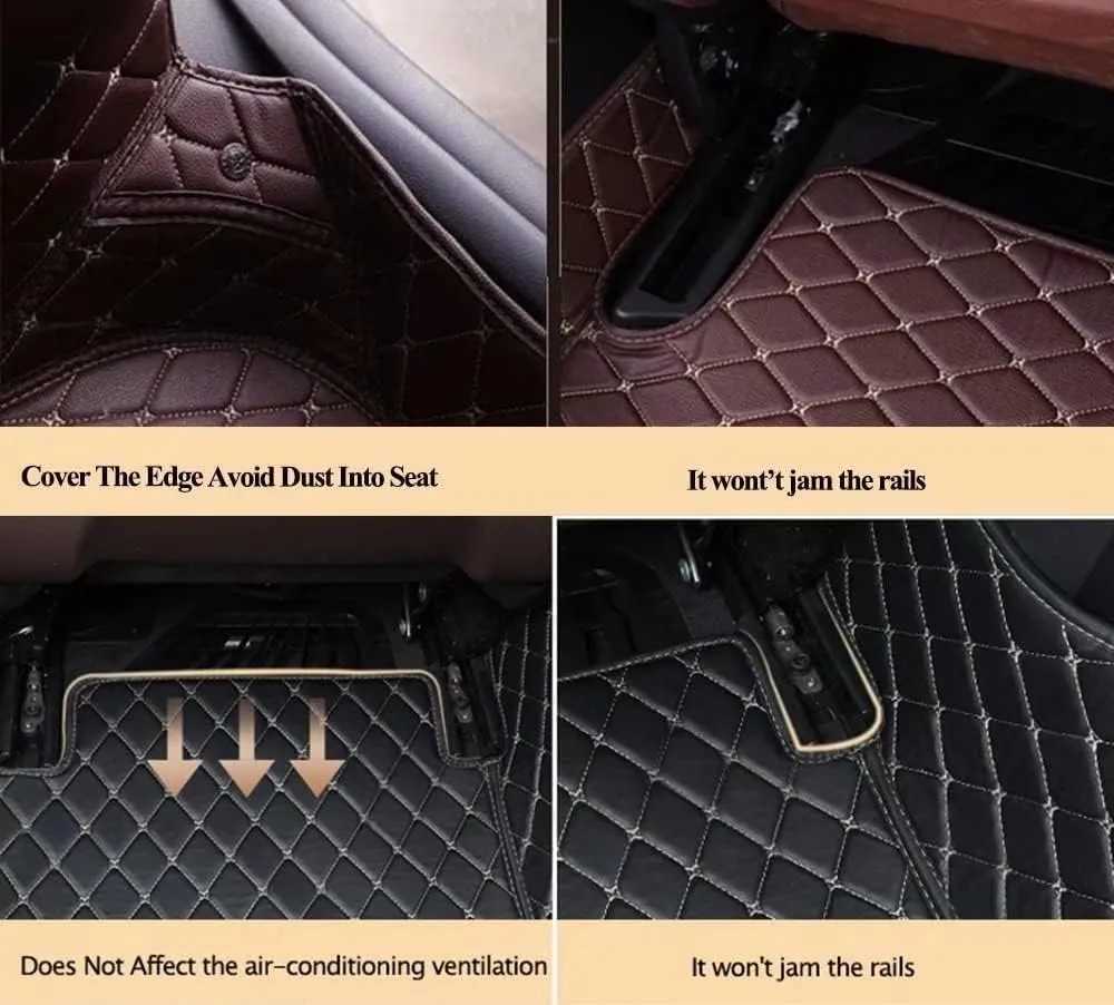 Custom Making Car Floor Mats for 99% Audi e-tron,A1,A3,A4, A5,A6,A7,A8,TT,R8,RS3,RS4,RS5,RS6,RS7,S1,S3,S4,S5,S6,S7,S8,Q2,Q3,Q5,Q7,Q8,SQ3,SQ5,RSQ8 2000-2023 (Black White)