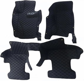 Custom Double Layer Car Floor Mat Compatible for Genesis GV70 2021 2022 2023 Auto Carpet Accessories Syling Interior Parts (Color : Black Black)
