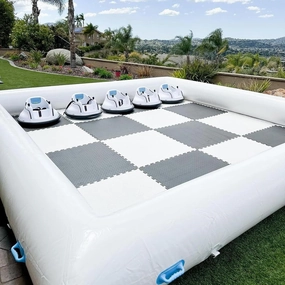 CZGBRO Inflatable Bumper Car Racing Track - Mini Inflatable Race Track with Pump Go Kart Race Pipe Without Bottom(White, 14.5 * 14.5FT)